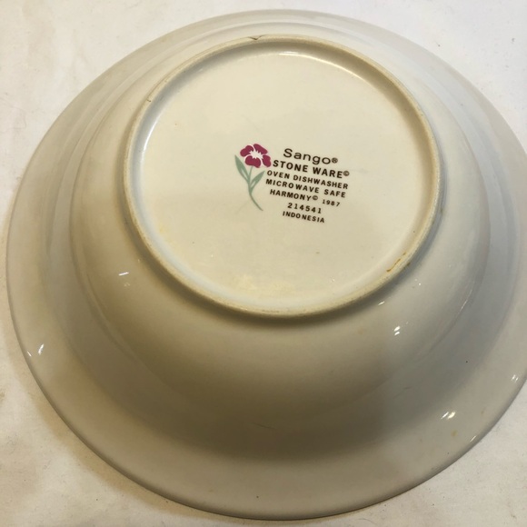 Vintage Sango Stone Ware Ceramic Bowls with Farmhouse Design Set of 3 - Picture 5 of 9